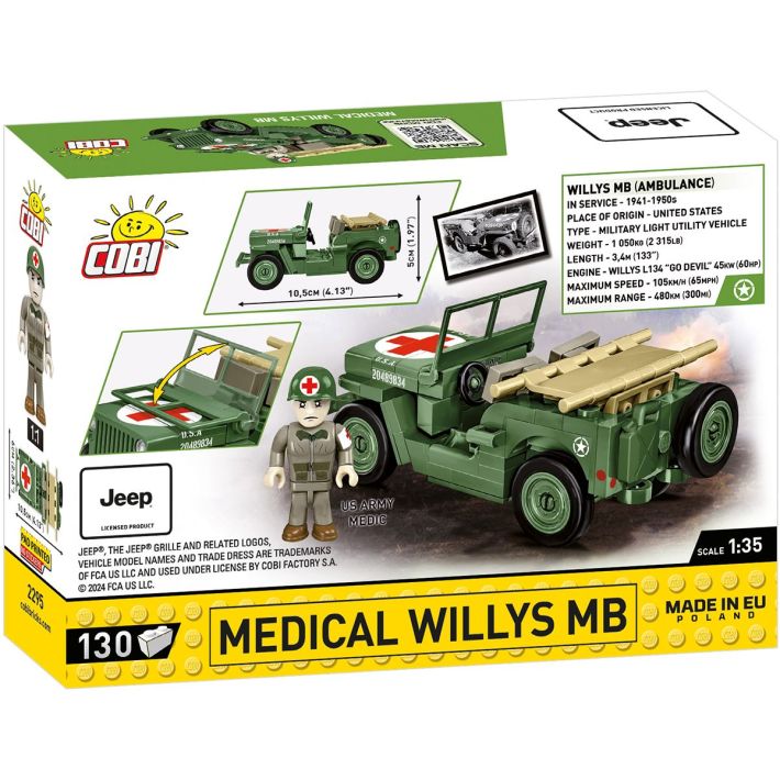 Jeep Willys MB - sanitka WWII - Plastová stavebnice COBI