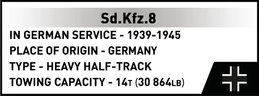 Sd. Kfz. 8 ťahajúci 8,8 cm Flak 36 - Plastová stavebnica COBI
