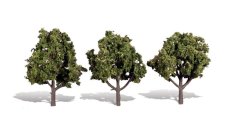 Listnaté stromčeky - Stredno zelená - 10,1cm - 12,7cm - 3ks