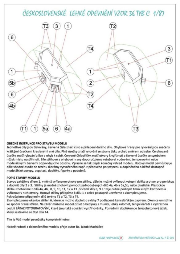 Československé lehké opevnění vzor 36 typ C - 1:87