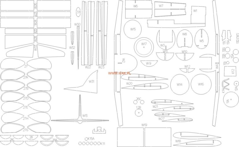Aichi D3A1 Val - Laser accessories - skeleton