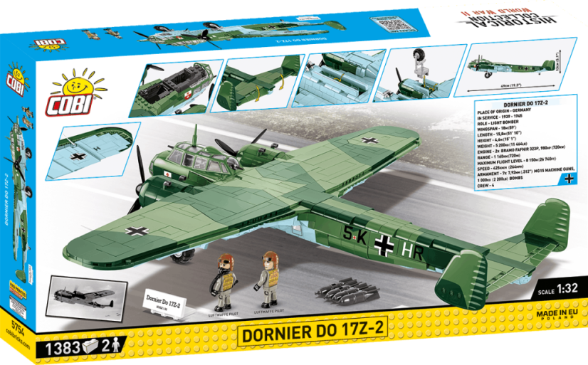 Dornier DO 17Z-2 WWII- Plastová stavebnice COBI