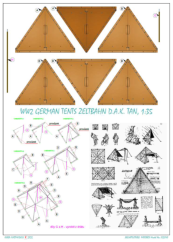 Německé stany z 2. světové války Zeltbahn D.A.K. hnědé - 1:35