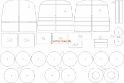 Jelcz 043 - "Ogorek" - Laserové doplňky - kostra