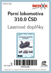 Parná lokomotíva radu 310.0 ČSD - Laserové doplnky - kostra, detaily