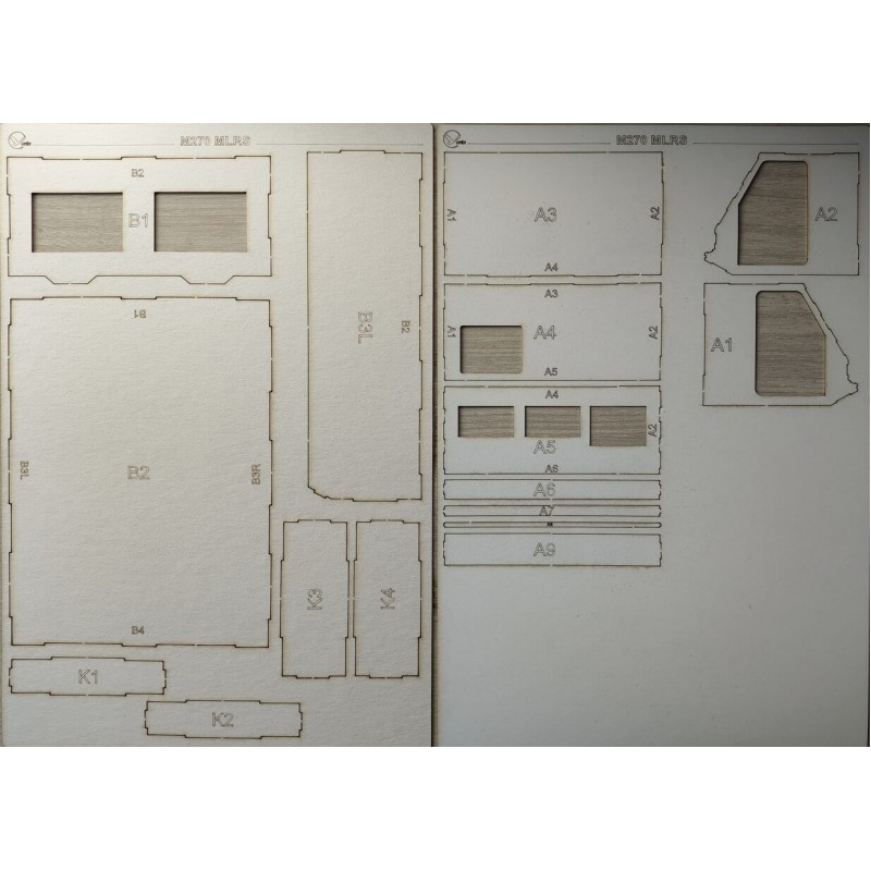 MLRS M270 - Laserové doplňky - pásy, kostra