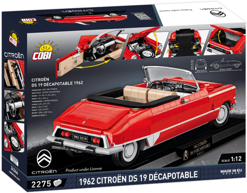 Citroën DS 19 Cabrio 1962, 1:12 - Plastová stavebnice COBI