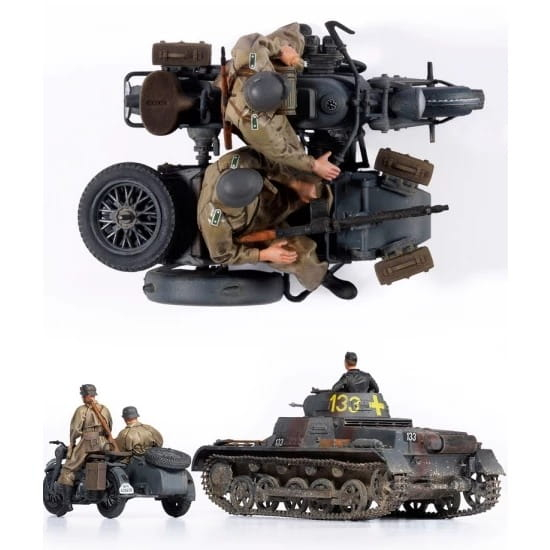 German Panzer I Ausf.B & Motorcycle 1/35