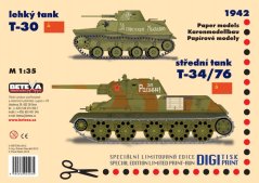 Tanks T-30 and T-34/76 - Paper models