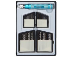 Drill set 0.3 - 2.5 mm + hand holder
