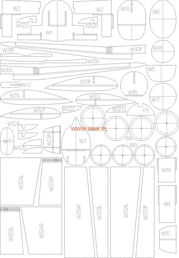 Hawker Typhoon Mk.IB - Laserové doplňky - kostra