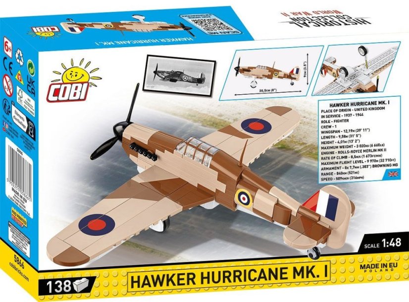 Hawker Hurricane MK.I WWII- Plastová stavebnice COBI