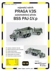 Praga V3S vojenský valník s přívěsem BSS PAJ-1V.p