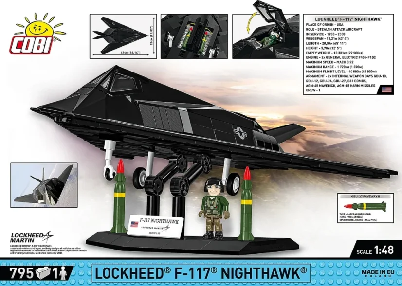 Lockheed F-117 Nighthawk - Plastová stavebnice COBI