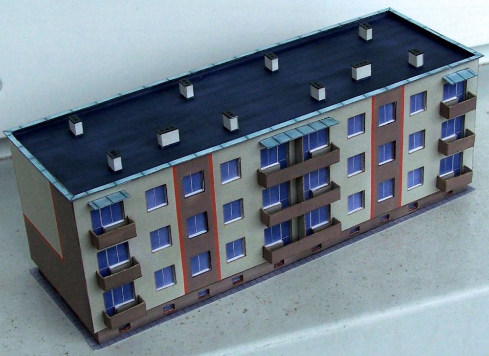 Papírový model obytné Bytovky