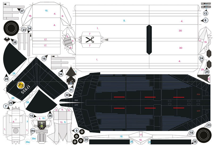 Papírový model proudového letadla Lockheed SR-71 Blackbird