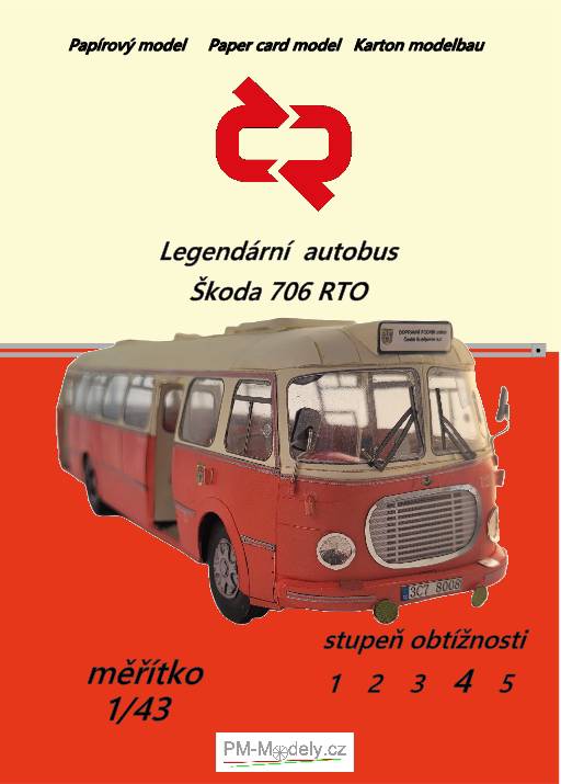 Papírový model autobusu Škoda 706 RTO