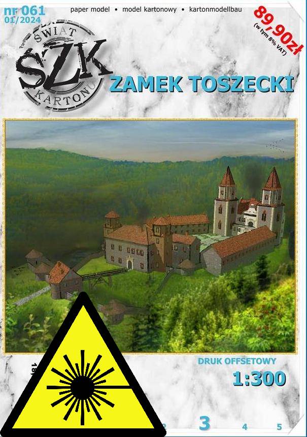 Laserové doplňky pro papírový model zámku Toszek