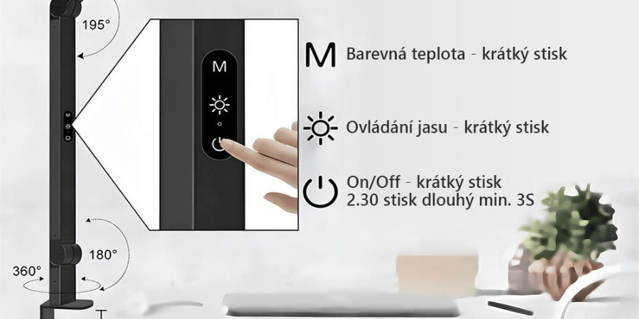 Detail ovládání lampy