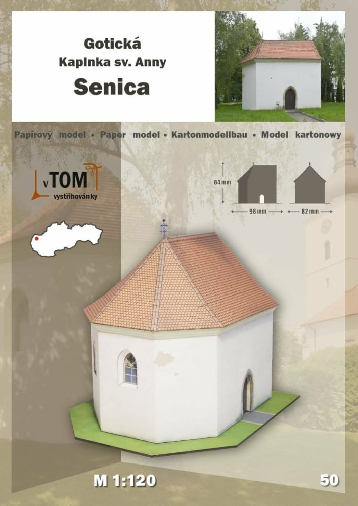 Papírový model gotické kaple sv. Anny - Senica