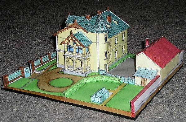 Papírový model předměstské vily z roku 1901