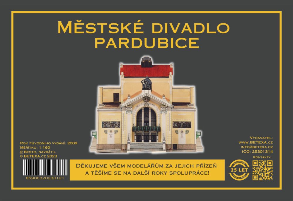 Papírový model městského divadla Pardubice