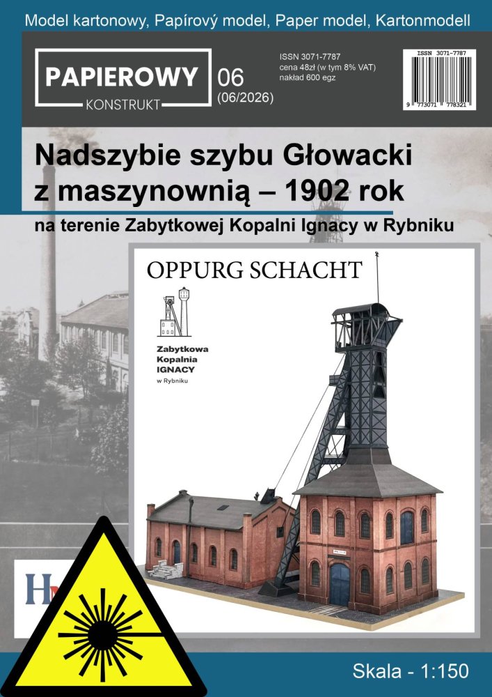 Důlní šachta Glowacki se strojovnou – 1902 - Laserové doplňky - kostra