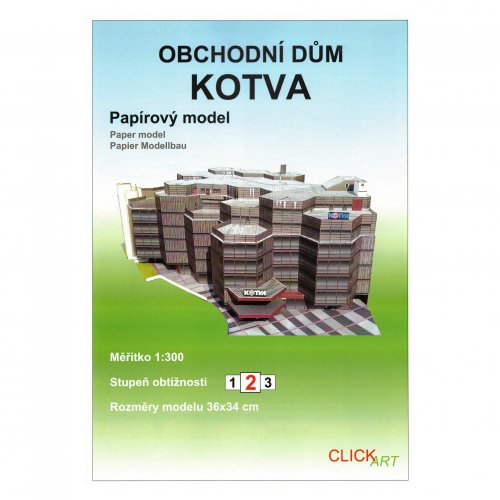 Papírový model obchodního domu Kotva v Praze