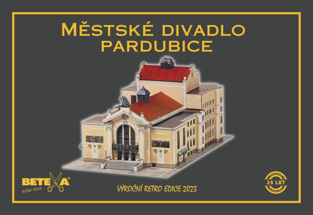 Papírový model městského divadla Pardubice